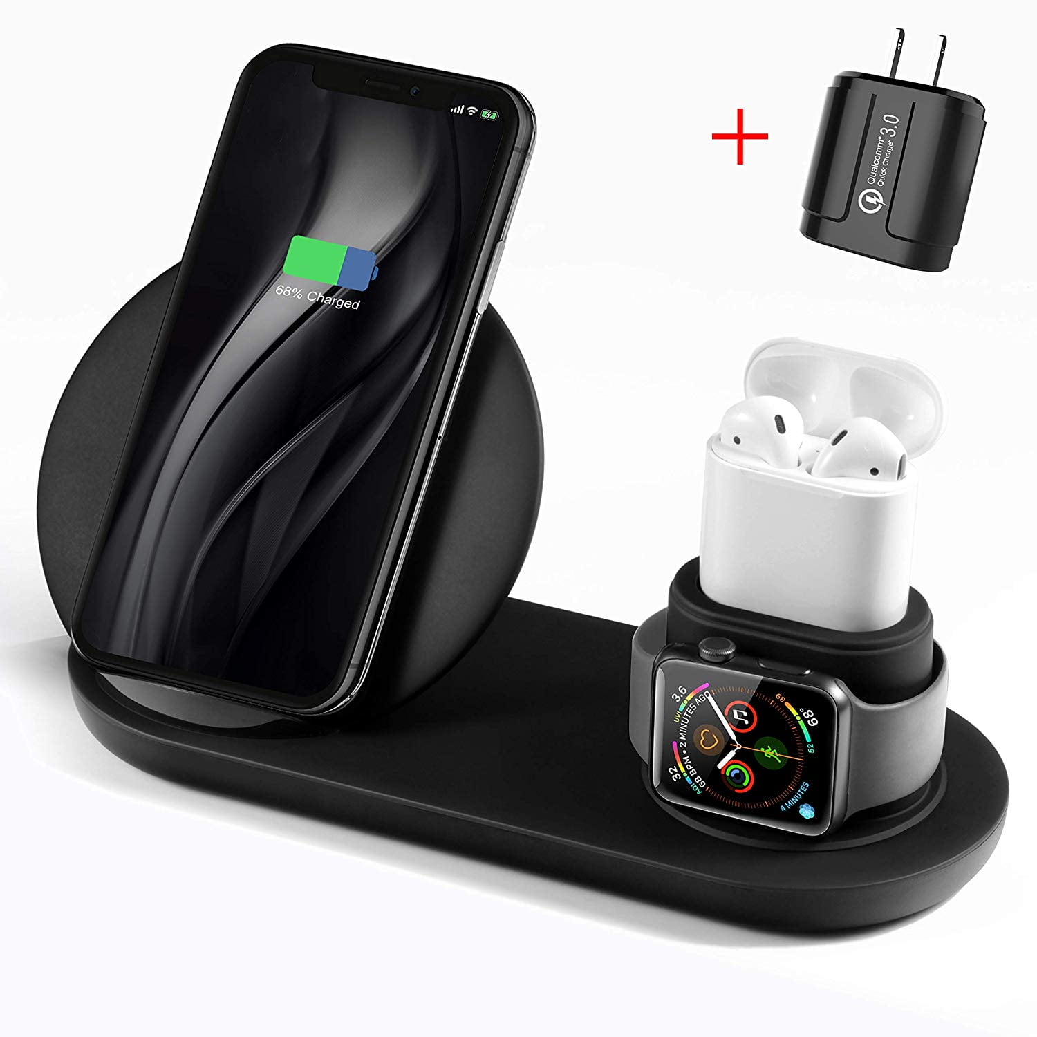 "Happyline" Wireless Charger, 3 in 1 Wireless Charging Stand for Apple