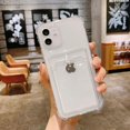 thumbnail image 1 of Funda de teléfono transparente con bolsa de tarjeta para iPhone 14 13 11 12 Pro Max XR XS Max X 7 8 Plus Mini funda transparente de parachoques suave a prueba de golpes Deng Xun unisex, 1 of 2