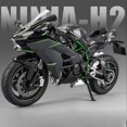 thumbnail image 1 of Kawasaki-motocicleta modelo H2R Ninja V4S S1000RR de aleación fundida a presión, vehículo de juguete, luces de transporte, todoterreno, autociclo, coche de juguete, 1:9, 1 of 5
