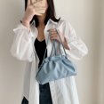 thumbnail image 2 of Mujer PU Dumpling Monedero Bolso plisado Hobos de lujo Bolsas (Azul) Tmvgtek Oficina Multiescena Multifunción, 2 of 9