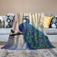 thumbnail image 2 of Creowell Peacock Snow Tree Soft Cozy Printed Blanket & Throw for All Seasons - High-Quality Flannel Material 50x60in, 2 of 6