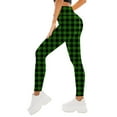 thumbnail image 2 of QATAINLAV Birthday Gifts Maternity Leggings Fashion Plaid Print Tight Workout Leggings Womens Casual High Waisted Butt Lifting Yoga Pants Milk Silk Soft Legging Trousers Green L, 2 of 6