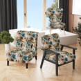 thumbnail image 1 of Designart "Paisley Gardens With A Rustic Touch In Gold And Turquoise II" Blue Floral Upholstered Accent Chair - Cottage Arm Chair For Living Room, 1 of 7