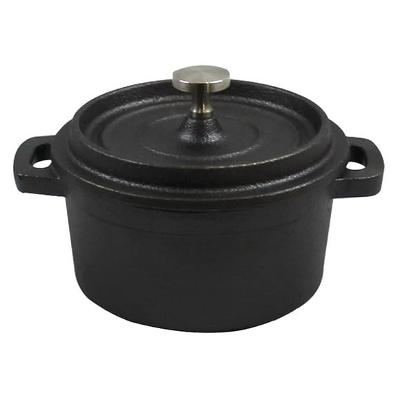 Cast Iron,Pre-Seasoned Pot/Casserole Mini 16oz with Cover