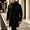 #497-Black, variant on Men's Solid Duffle Coat Hooded Toggle Button Long Wool Blend Overcoat With Side Pockets For Outdoor Wear Gift