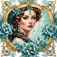 thumbnail image 1 of Pintura de diamante 5D DIY, taladro redondo completo, Kit de mujer noble, decoración del hogar, 30x30cm, 1 of 9