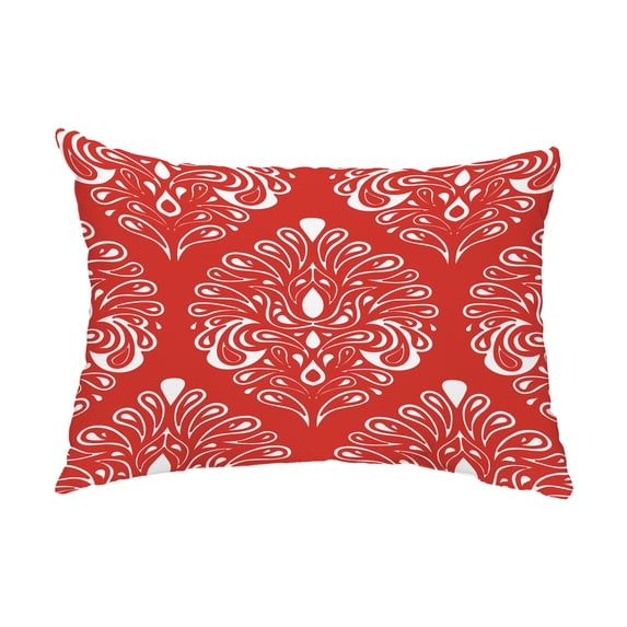 Simply Daisy, 14" x 20" Veranda Orange Abstract Decorative Outdoor Pillow