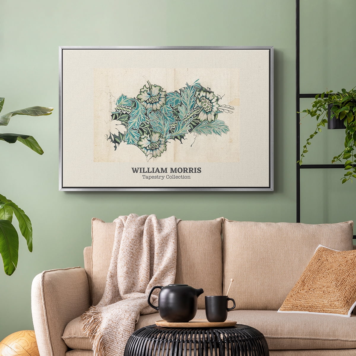 Vintage Abstract Print-XXXIX Framed in Silver Wood Gallery Wrapped Canvas 27 in. x 41 in.
