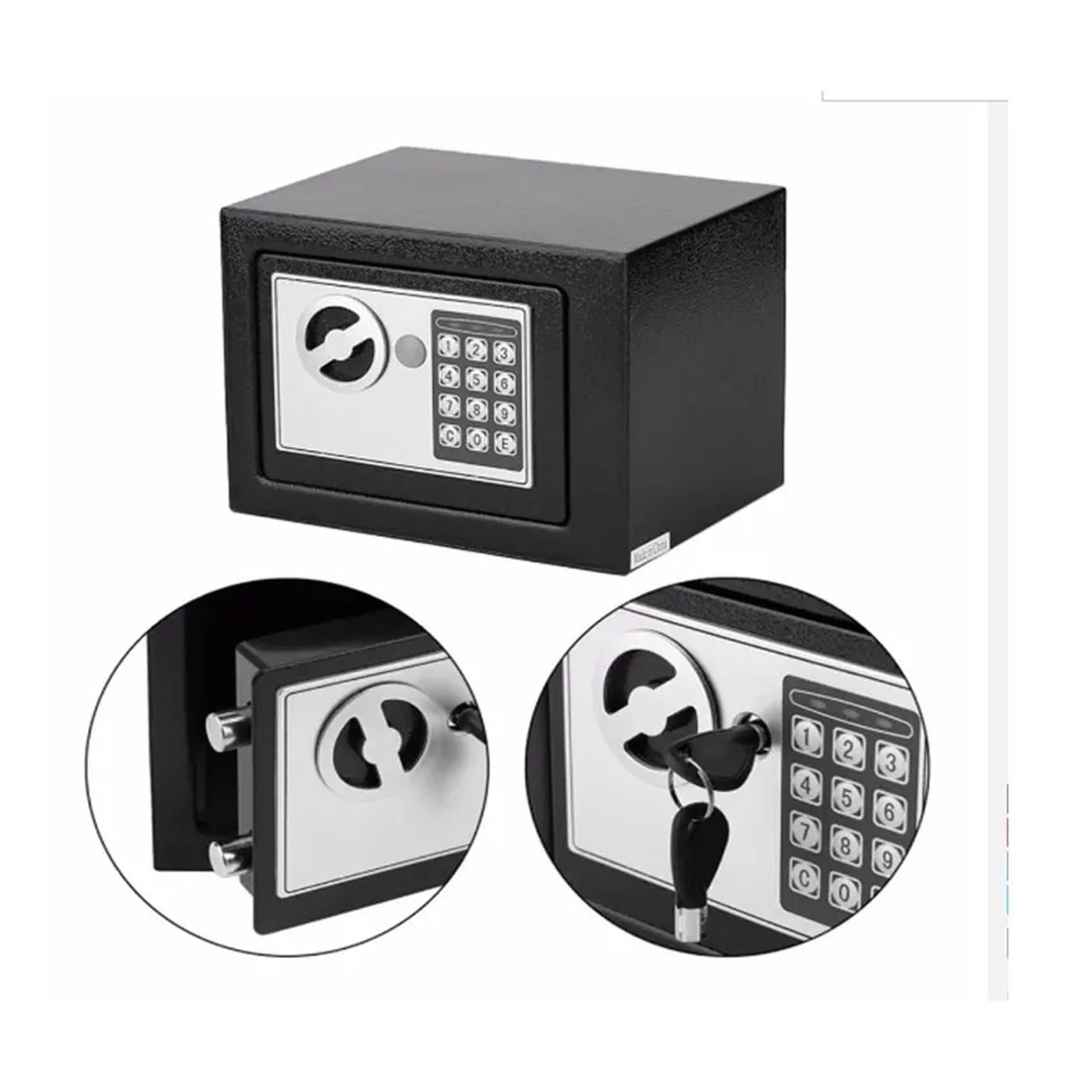 Digital Safe Box Mini Steel Safes Money Bank Small Household Password Key Safety Security Box Keep Cash Jewelry Document ,Maximum Protection