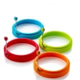 thumbnail image 1 of DAMAIE New Egg Ring, Silicone Egg Rings Non Stick, Egg Cooking Rings, Perfect Fried Egg Mold or Pancake Rings(4pcs) (Multicolor), 1 of 7