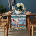 thumbnail image 2 of Sunflowers Pig Table Runner - 36 Inch Long, Kitchen Dining Table Runner Dresser Scarves, Farmhouse Pastoral Wooden Plank Flowers Farmhouse Decor for Coffee Tables Wedding Party Banquet, 2 of 8