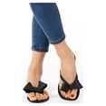 thumbnail image 4 of Women Jelly flip Flop Bow Sandals-Beach Flat Rivets Rain Ankle Strap Thong Black, 4 of 5