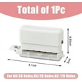 thumbnail image 2 of 6-Hole Loose Leaf Paper Puncher Mini Binding Machine White Portable 6-Ring Binders Puncher Manual Paper Planners Binders for A5 B5 A4 3.5x1.18x1.96inch White DIY, 2 of 9