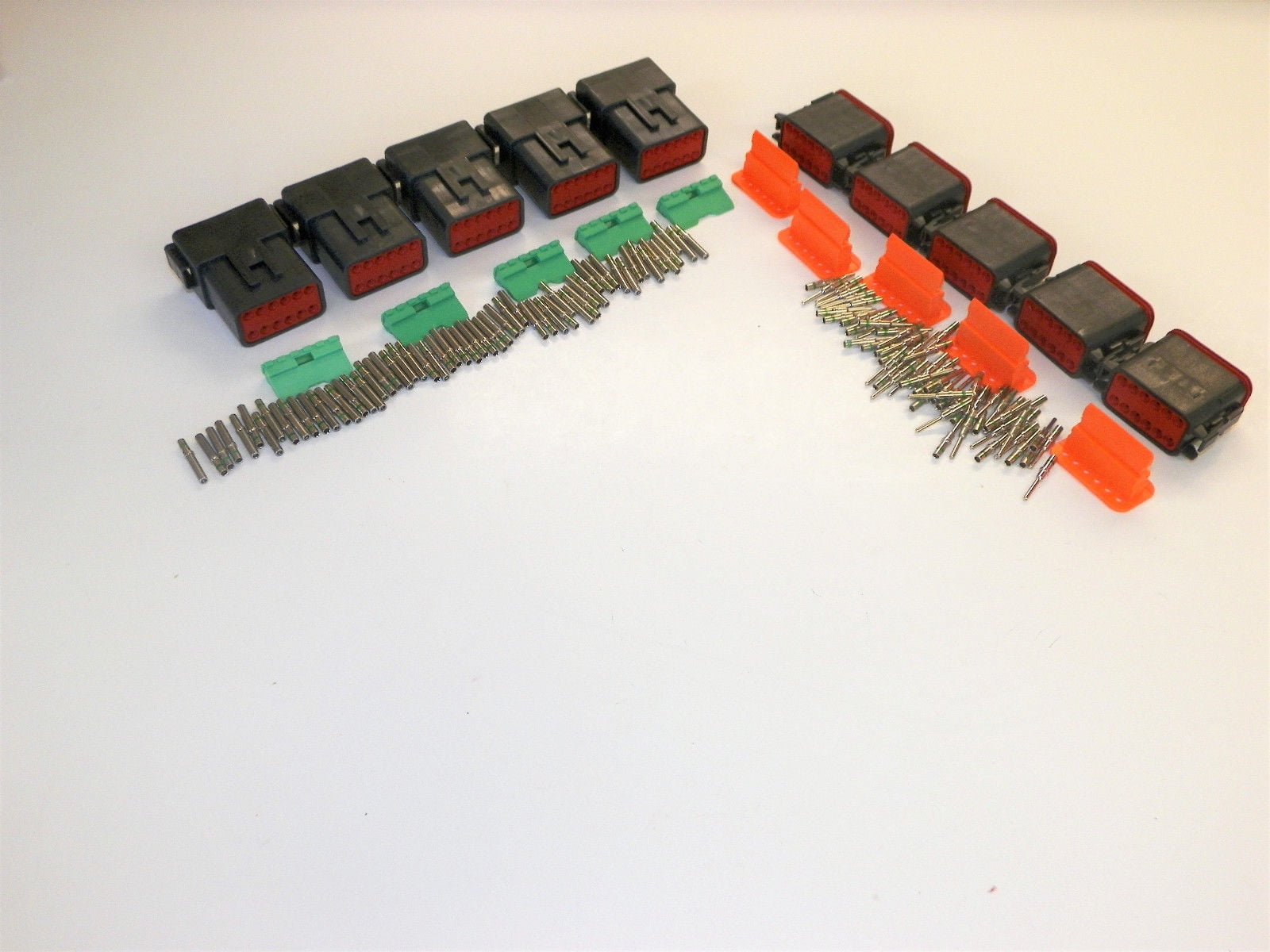 5 sets BLACK Deutsch DT 12-Pin Connectors 14-16-18 ga AWG Solid Contacts 