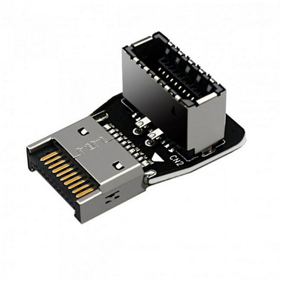 FVH 2pcs USB 3.1 Front Panel Header Male to Female Type-E Motherboard Extension Data Adapter