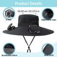 Wearable Fish Solar Power Fan Hat, Wearable Wide Brim Cooling Sun Fishing Hat with 2 ...