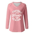 thumbnail image 5 of Womens Tops Football Is My Favorite Season Long Sleeve Shirt Football Lover V Neck Tee Comfortable Polyester Spandex Blend 5Xl Sweaters For Women, 5 of 5