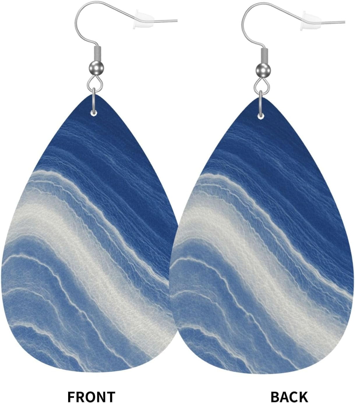 Seawater Earrings Elegant for Women PU Leather Dangle Earrings, Lightweight Leather Teardrop Dangly Ear Pendants Jewelry Gift[m194]