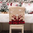 thumbnail image 3 of Advancent Funda de silla de comedor de Navidad bordada, funda de lino de Navidad para sala de estar, cocina, funda para banquete en casa, suministros para Kits de decoración para fiestas Doble alce Advancent HA069375-01, 3 of 6