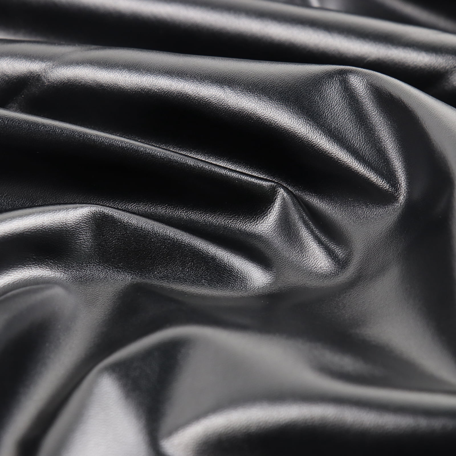 Black Faux Leather Sheet Vinyl Sewing Fabric Cover& Replace, 36" x 54"
