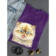 thumbnail image 3 of Kitten With Tongue Out T-Shirt Women -Kayomi Harai Designs, Female Large, 3 of 4