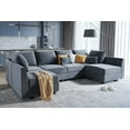 thumbnail image 2 of Honbay Modern Upholstered Couch, U-Shape Convertible Sectional Sofa Set with Storage, Bluish Grey, 2 of 6