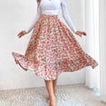 thumbnail image 4 of Falda acampanada delgada con estampado de costuras de longitud media a la moda informal para mujer Wmkox8yi FGJ1023, 4 of 6