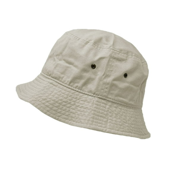 Glory Max Summer Beach Bucket Hat 100% Cotton Sun Visor Fishing Packable Cap Khaki