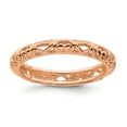 thumbnail image 1 of Sterling Silver Stackable Expressions Pink-plated Carved Ring - Size 9, 1 of 3