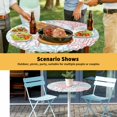 thumbnail image 6 of Elastic Fitted Round Tablecloth, Red Blue Coral Coastal Waterproof Stretch Table Cover for 45"-54" Tables, Summer Beach Seaside Nautical Washable Outdoor Tablecloths for Patio, Picnic, Camping, 6 of 9