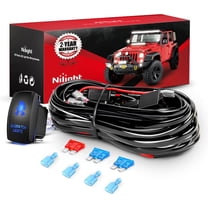 Nilight NI -WA 07 LED Light Bar Wiring Harness Kit SASQUATCH LIGHTS 12V 5Pin Rocker Laser On off Waterproof Switch Power Relay Blade Fuse-2 Lead,2 Years Warranty
