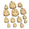 thumbnail image 1 of Occupation Farmer Cap Woman Icon Wood Mini Charms Shapes DIY Craft Jewelry - No Hole - 18mm (17pcs), 1 of 7