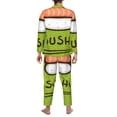 thumbnail image 5 of Bingfone Men'S Pajama Set 2 Piece Loungewear Pjs, Long Sleeve With Pajama Pants-Fresh Sushi, 5 of 9