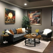 Lamerge 3-Piece Modern Living Room Table Set, Coffee Table and 2 End Side Tables, Rustic Brown