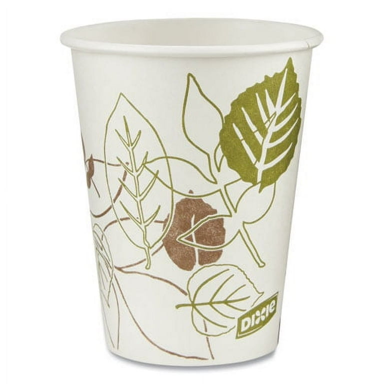 Pathways Paper Hot Cups, 8 oz, White/Green, 50/Pack Pathways Paper Hot Cups, 8 oz, White/Green, 50/Pack