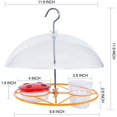 thumbnail image 3 of Oriole Bird Feeder, 3 Types Food, Orange Halves Fruit, Drinking Nectar and Grape Jelly Hummingbird Feeders, Outdoor Metal Hanging Adjustable Dome Proof Squirrel and Larger Birds Baffle, 3 of 7