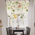 thumbnail image 3 of Watercolor Floral Balloon Curtains 63 Inch Length for Living Room/Bedroom, Spring Green Flowers Botanical Beige Rod Pocket Privacy Door Curtains Decorative Tie Up Shade for Window 52"x63", 3 of 8