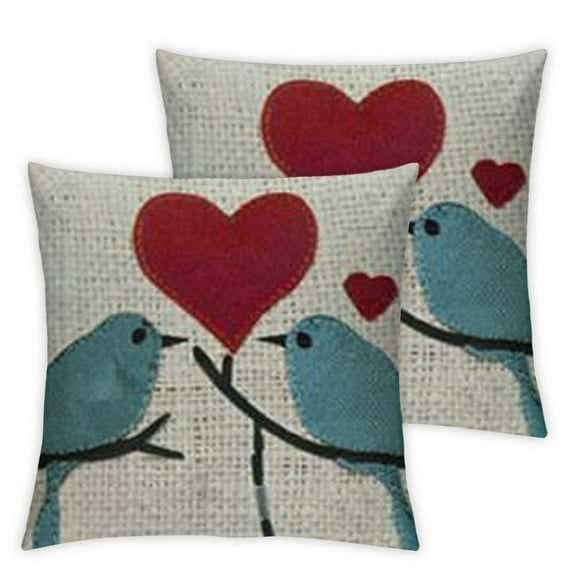 nygtbtfer  Throw Pillow Covers Decorative Embroidered Red Heart Accent Pillow Cases Valentines Day Giving for Girls Couch Bed Living Room Beige Teal Blue 12x12in
