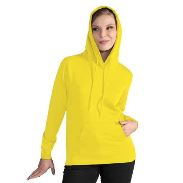 SG - Sudadera lisa con capucha para mujer (Amarillo)