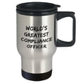 thumbnail image 2 of Compliance Officer Funny Travel Mug - Birthday Unique Gift for World's Greatest Compliance Officer 'World's Greatest', 2 of 4