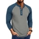 thumbnail image 1 of pstuiky mangas largas para hombre, Camisa informal de manga larga raglán con botones y parches lisos para hombre salir tops xxxl, 1 of 6
