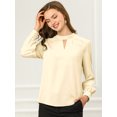 thumbnail image 2 of AllegK Dde San Patricio profesional Blusas de gade manlarcon cuello alto elegante pamujer Beige S, 2 of 6