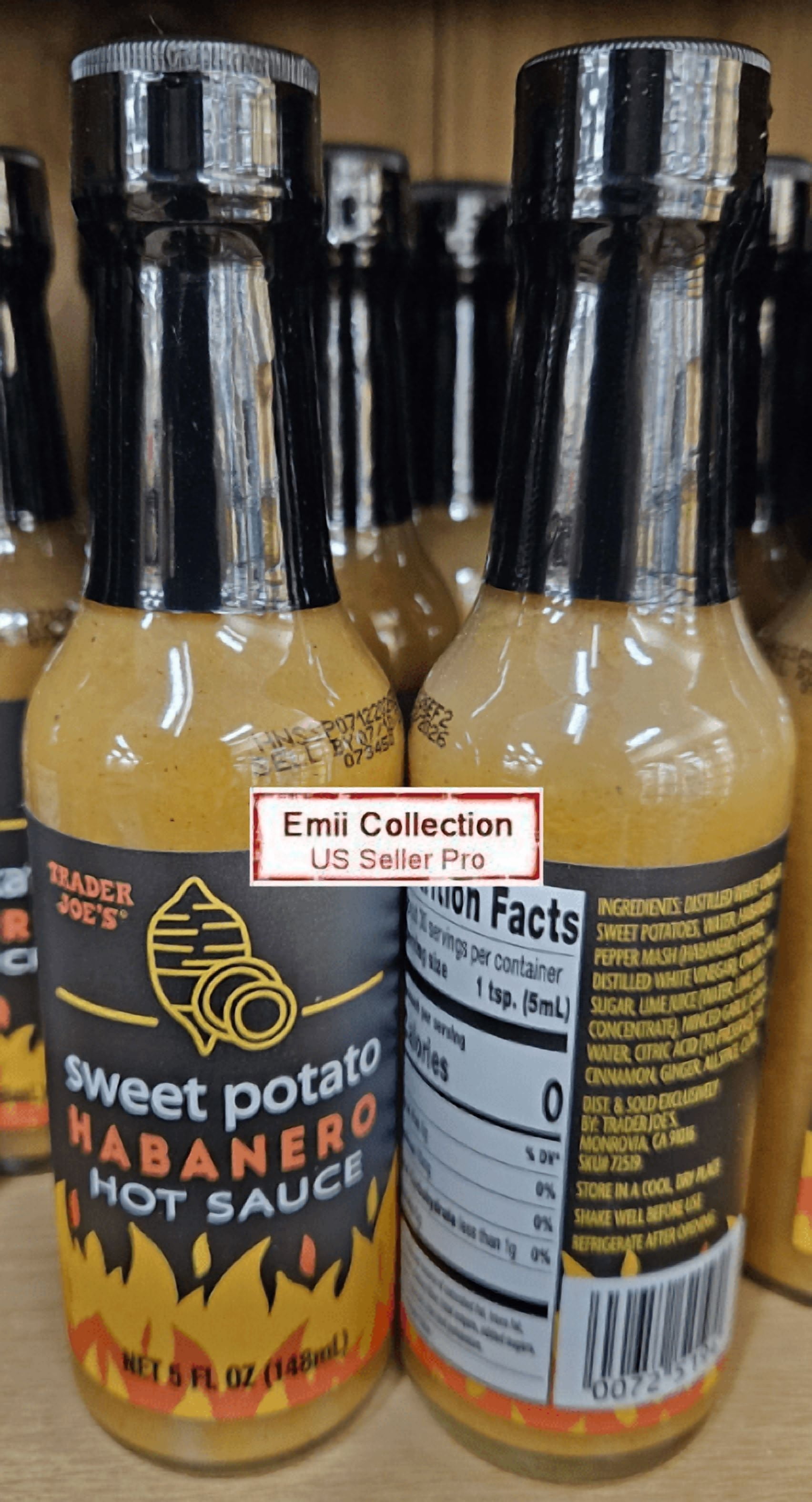 Trader Joe’s Sweet Potato Habanero Hot Sauce 5fl oz 148ml (2 Bottles)