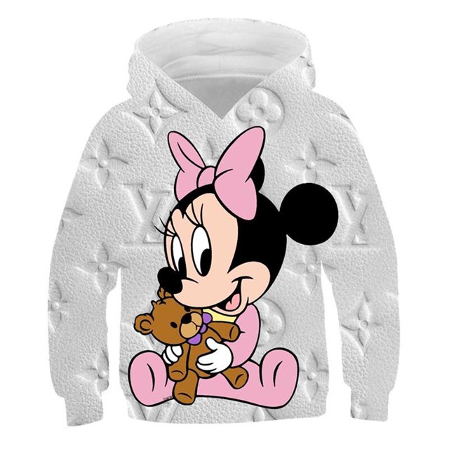 Niñas dibujos animados Minnie Mickey Sudadera con capucha ropa niños primavera algodón moda sudaderas niño Minnie top fit chico tamaño 100-160c5T Gao Jinjia LED