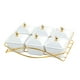 thumbnail image 5 of Plato de aperitivos con compartimentos y tapa, plato divisor de postres Blanco, 5 of 9