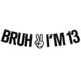thumbnail image 1 of Banner Tivurcia Brush I'm 13 Black Glitter para 13 cumpleaños, 1 of 7