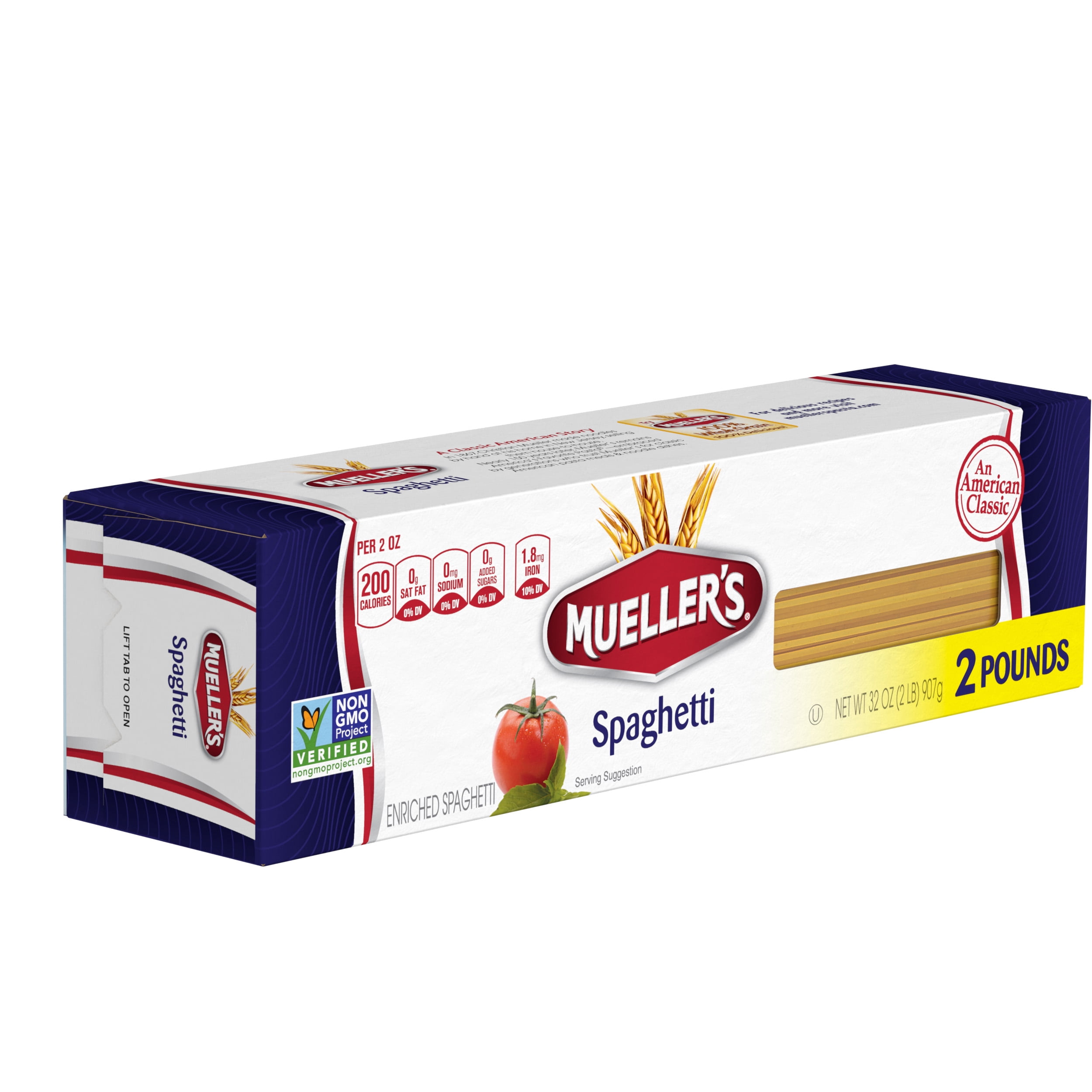 (3 pack) Mueller's Sodium-Free, Cholesterol-Free Spaghetti Pasta, 32 oz (Shelf-Stable)