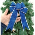 thumbnail image 5 of 12pcs Luxury 8 Inch Blue Glitter Artificial Christmas Bowknot Xmas Tree Wreaths Decor Xmas Gift Box Packaging Decoration Ornament, 5 of 5