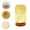 thumbnail image 3 of Decoración artística, cuerda de cáñamo de ratán, lámpara de mesa LED decorativa para dormitorio, sala de estar, lámpara de noche, decoración del hogar, luces LED de escritorio oso de fresa Electrónica, 3 of 5