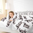 thumbnail image 3 of Castle Fairy Cartoon Gray Raccoon King Bedding 7pcs for Boys,Kawaii Animal King Bed in a Bag,Gray Black,Reversible, 3 of 7